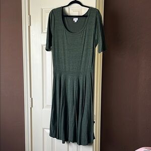 LuLaRoe Forest Green Midi Dress